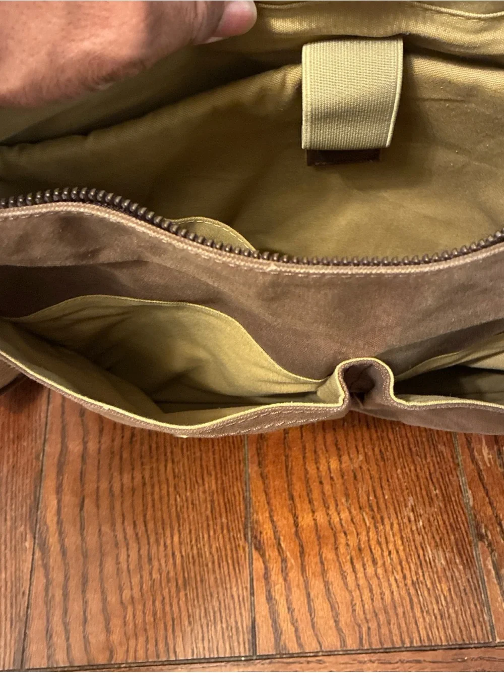 Newhey Men’s Messenger Bag/LapTop Bag Waxed Canvas Genuine Leather Brown Tan